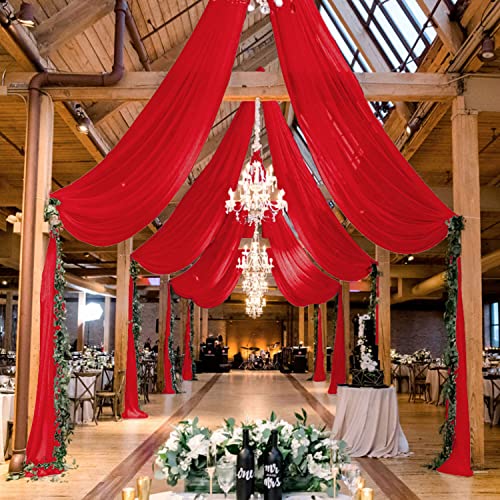MODFUNS Red Ceiling Drapes