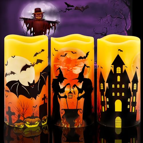 modun Halloween Decorations Indoor Candles with 6 Hour Timer