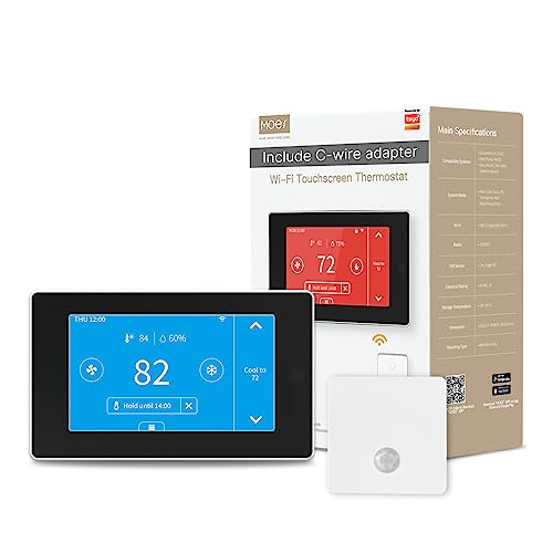 MoesGo Programmable WiFi Smart Thermostat with Remote Control and C-Wire Adapter