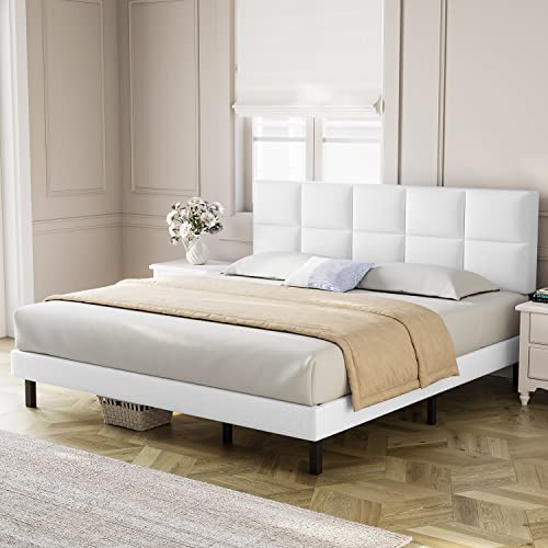 Molblly King Size Bed Frame Upholstered Platform