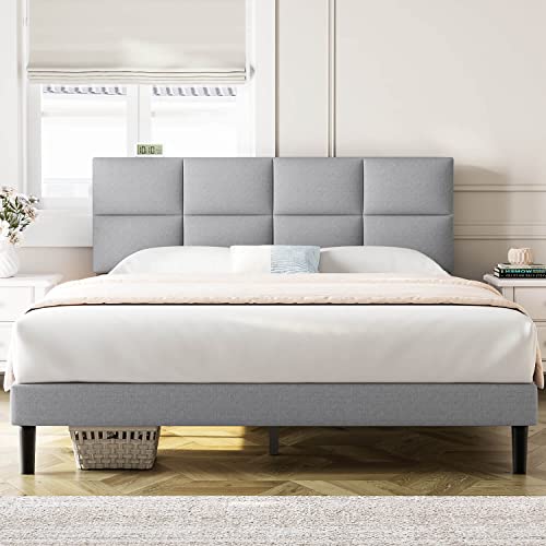 Molblly Upholstered Platform Bed with Headboard