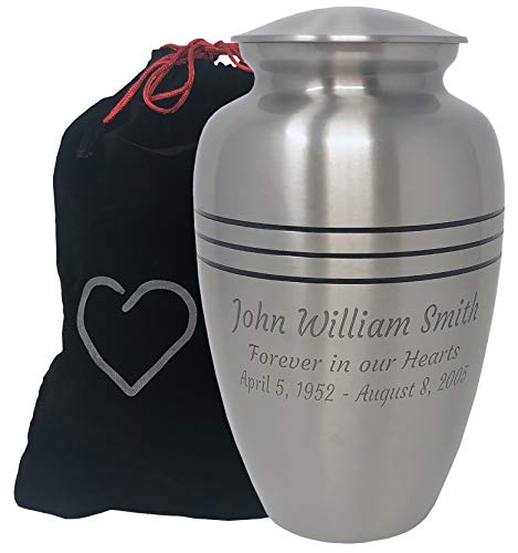 Momentful Life Engraved Silver Cremation Urn