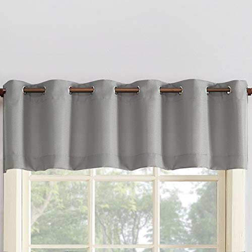 Montego Casual Textured Semi-Sheer Grommet Kitchen Curtain Valance