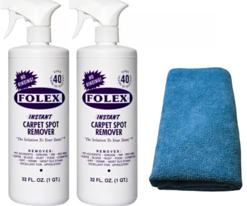 MOOCHI FOLEX Carpet Spot Remover - 2 Bottles + Microfiber Cloth