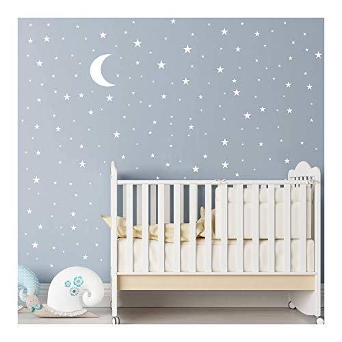 Moon and Stars Wall Decal Vinyl Sticker