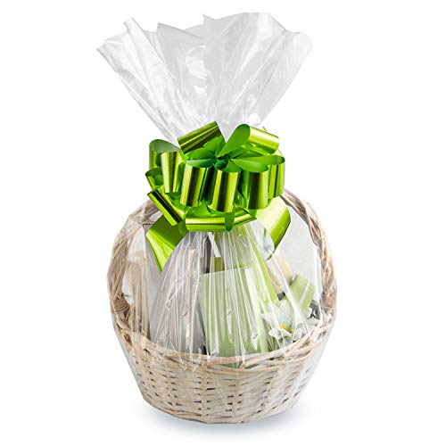 Morepack Cellophane Bags,18x30 Inch 20PCS Cellophane/Cello Wrap for Gift Baskets, Clear Basket Bags