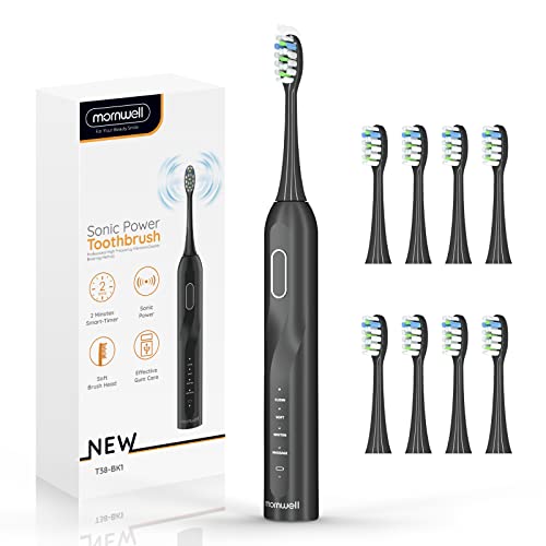 mornwell Electric Toothbrush: 8 Brush Heads, 4 Modes