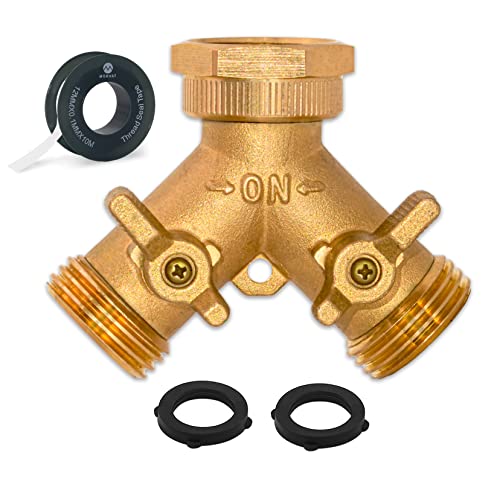 Morvat Brass 2 Way Y Splitter Garden Hose Connector