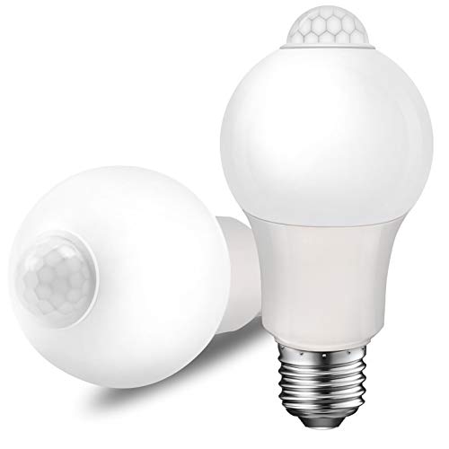 Motion Sensor Light Bulb, 8.5W (60W Equivalent), 2 Pack