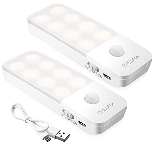 Oreunik Motion Sensor Rechargeable Lights (2 Pack)