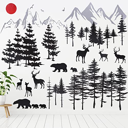 Mountain Forest Bear Wall Decals Stickers
