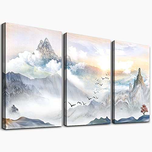 Mountain Landscape Abstract Painting Canvas Wall Art