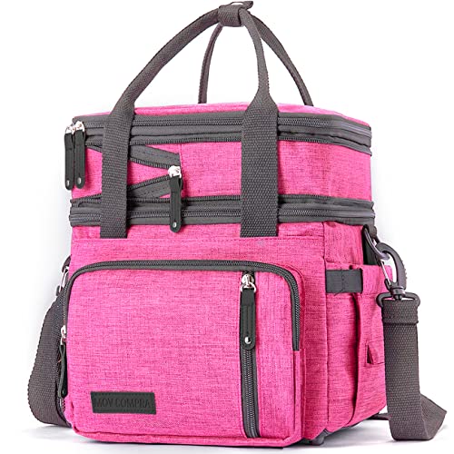 MOV COMPRA Expandable Double Deck Lunch Bag (Rosered)