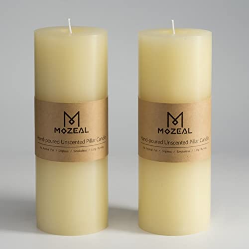 MOZEAL Hand-Poured Unscented Large Pillar Candle Set