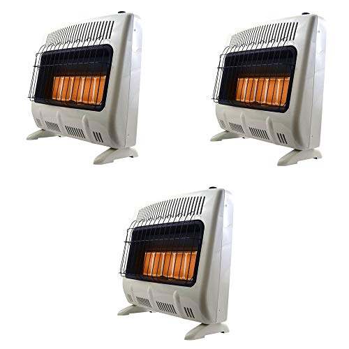 Mr. Heater 30000 BTU Vent Free Radiant Propane Indoor and Outdoor Wall or Floor Heater with Thermostat for Spaces up to 750 Square Feet, (3 Pack)