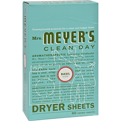 Mrs. Meyer's Dryer Sheets Basil 80 Count