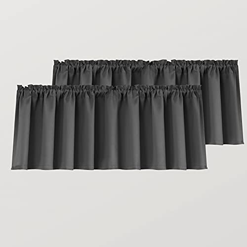 Mrs.Naturall Dark Grey Valance Curtains