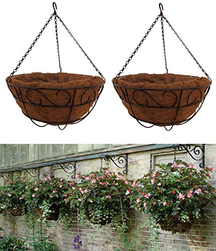 MTB Garden Hanging Baskets 10" S Style with Coco-Liner, Pack of 2
