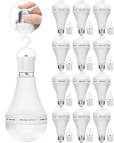 Rechargeable Emergency Light Bulb for Power Outage, Battery Backup LED Bulb  for Home Power Failure, Hurricane, Thunderstorm, 1500mAh 15W 80W