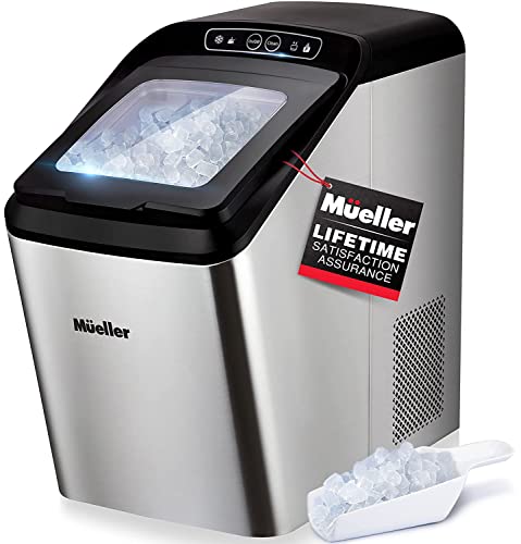 Mueller Nugget Ice Maker: Quiet, Heavy-Duty, 30lbs/Day, Compact, Self-Cleaning