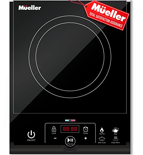 Mueller RapidTherm Induction Cooktop: 8 Temp Levels, Timer, LED Display