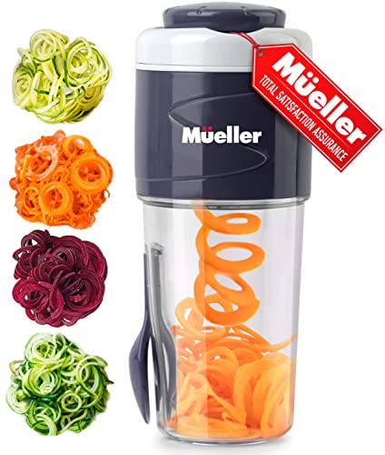 Mueller Spiralizer for Veggies, Salad Container - All-In-One Food Prep