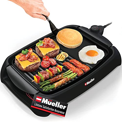 Mueller Ultra GrillPower 2-in-1 Smokeless Electric Indoor Removable Grill and Griddle Combo