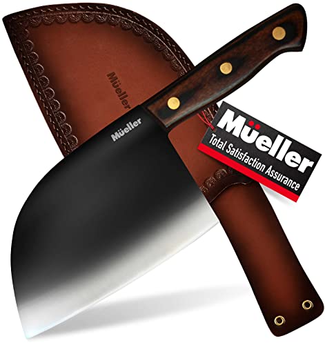 Mueller UltraForged 7" Serbian Chef Knife with Leather Sheath
