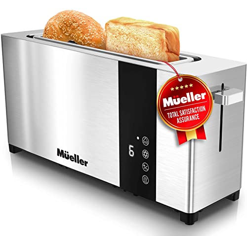  Peach Street 2 Slice Toaster Compact Bread Toaster with Digital  Countdown, Wide Slots, Auto-Pop Stainless Steel, 6 Browning Levels,  Removable Crumb Tray, with Defrost, Bagel, and Cancel Function: Home &  Kitchen
