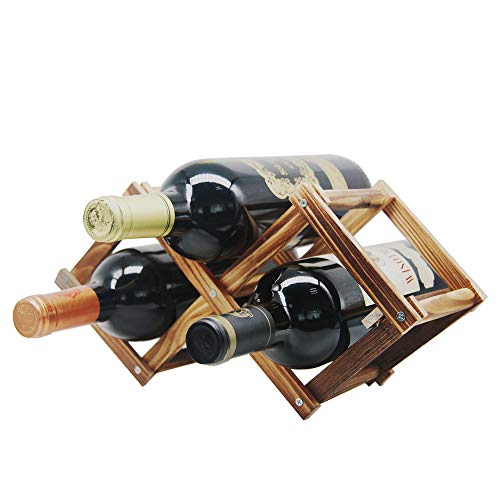 MUGLIO Foldable Wooden Wine Bottle Holder