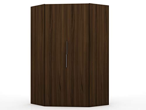 Mulberry Wood Corner Wardrobe Closet in Brown