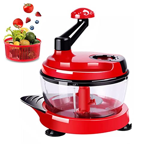 ZABBOW 8-Cup Hand-Powered Food Processor: Chops, Blends, and Minces