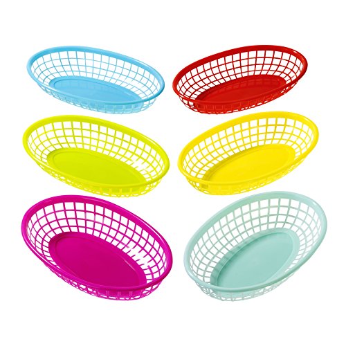 Multicolor Plastic Food Baskets for Picnics or Birthdays