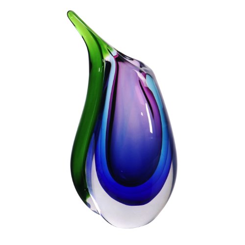 Multicolor Sommerso Teardrop Art Glass Vase