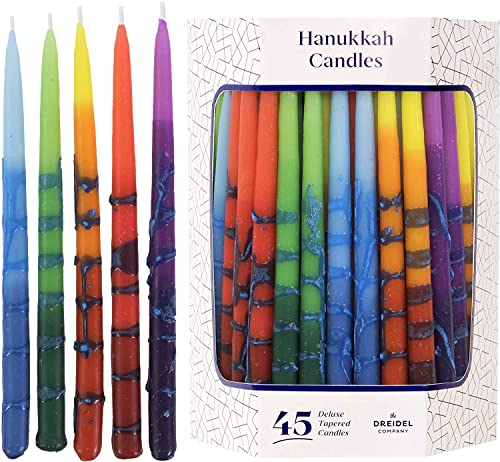 Multicolored Striped Deluxe Chanukah Candles