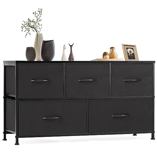 Multifunctional 5-Drawer Dresser for Bedroom with Fabric Storage Drawer Units
