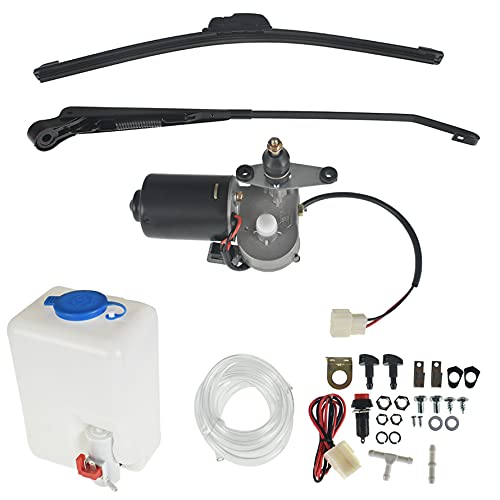 munirater 12V Electric Motor UTV Windshield Wiper Kit with Washer Pump