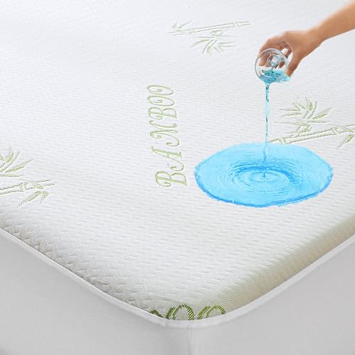 MUXHOMO Queen Mattress Protector, 100% Waterproof Mattress Cover Queen Size  Bed, Cooling and Breathable Bamboo Mattress Pad Cover, Deep Pocket 8-21