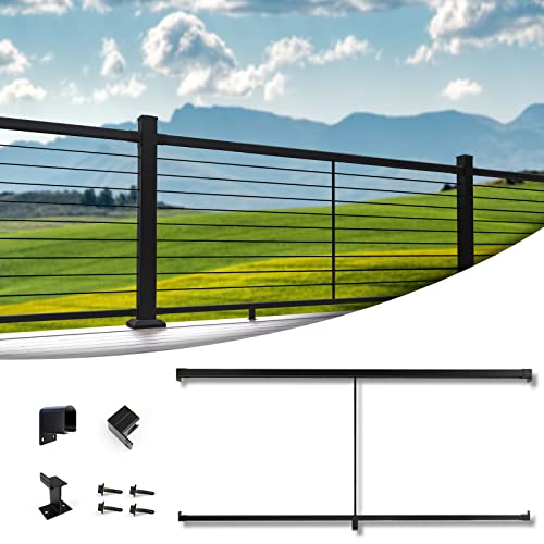 Muzata Aluminum Handrail Kit Black Cable Railing System