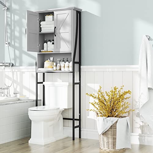 Hcman Over The Toilet Storage Cabinet - 77 H Bathroom Organizers and  Storage Over Toilet with Open Shelves, Above Toilet Storage Cabinet with  Double