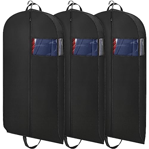 Myee 43" Closet Storage Garment Bags with Clear Window, Moth Proof, 3 Pack