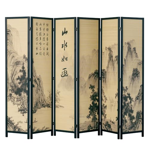 MyGift Bamboo Screen Room Divider