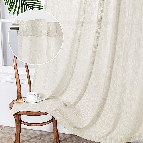 MYSKY HOME Natural Curtains 84 Inches Long