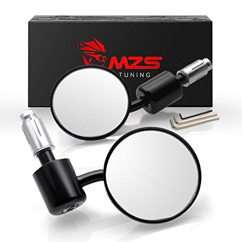 MZS Bar End Mirrors for Enhanced Motorcycle Rear View Vision