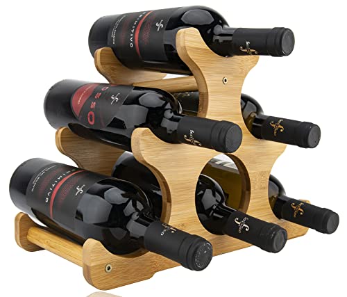 Nakaaosik 6-Bottle Countertop Wine Rack: Perfect Kitchen or Dining Table Decor