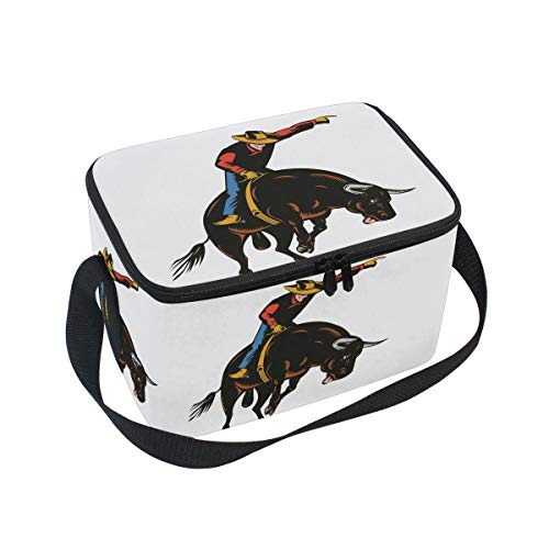 Nander Cowboy Vintage Lunch Box Thermal Insulated Cooler Lunch Bags