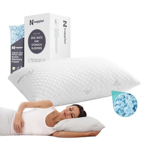 Mueller Memory Foam, Cooling Gel Pillows Queen Size for Full Body, Side Sleepers, Back & Stomach Sleepers, Floor Pillows & Cushions - Set of 2