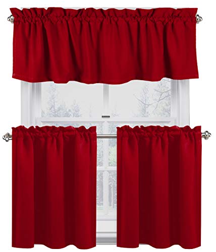 Native Fab 3 Pieces Window Curtain Tiers and Valance Set