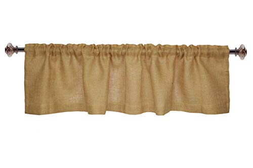 Natural 100% Jute Burlap Window Valance Set