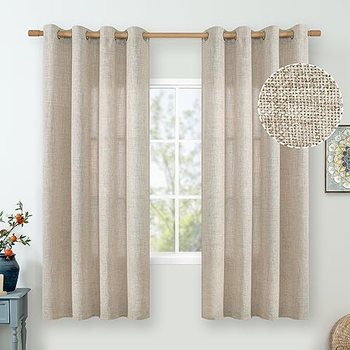 Natural Faux Linen Curtains for Bedroom
